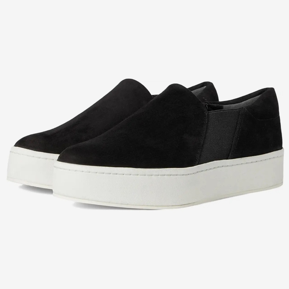Women's Vince Warren slip on black suede shoe